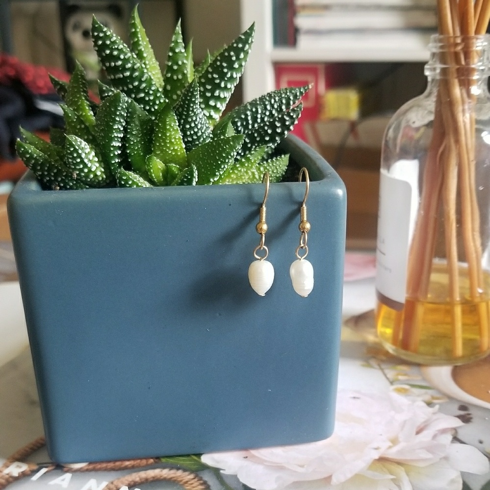 2 for $12 - Gold and Natural Pearl Drop Earrings
